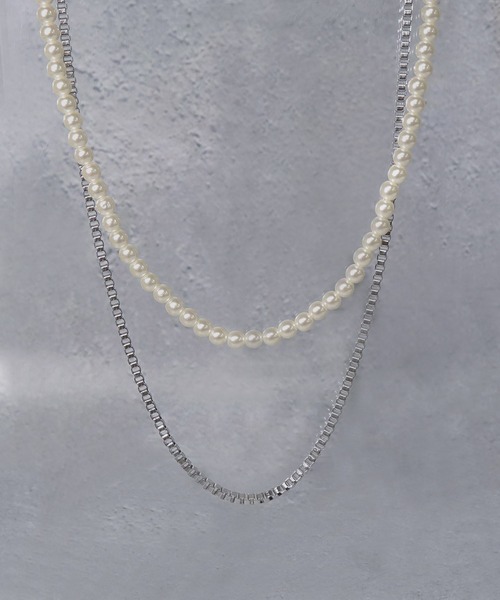 SBG（エスビー）の「SBG パールダブルチェーンネックレス（ネックレス・メンズ・シルバー/シルバー系その他/シルバー系その他2/シルバー系その他3・55cm）」の18枚目の写真