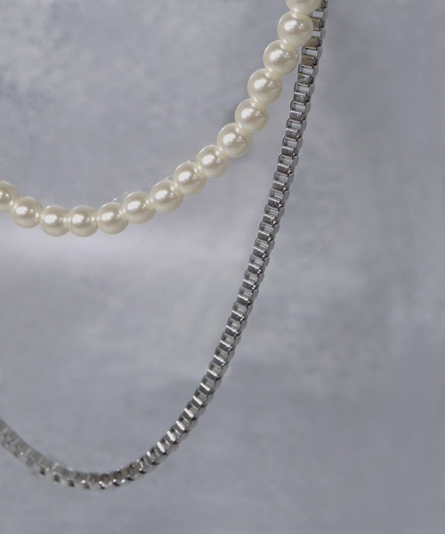 SBG（エスビー）の「SBG パールダブルチェーンネックレス（ネックレス・メンズ・シルバー/シルバー系その他/シルバー系その他2/シルバー系その他3・55cm）」の19枚目の写真