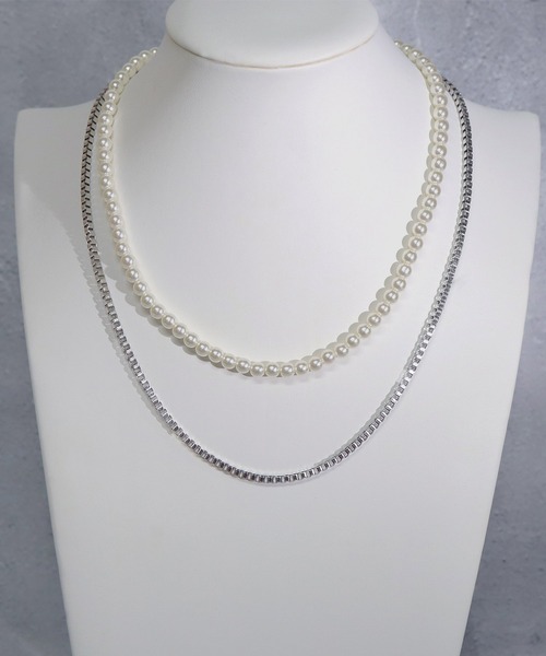 SBG（エスビー）の「SBG パールダブルチェーンネックレス（ネックレス・メンズ・シルバー/シルバー系その他/シルバー系その他2/シルバー系その他3・55cm）」の21枚目の写真