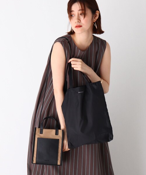 OPAQUE.CLIP(オペークドットクリップ)の「◆キャンバスコンビポケットミニショルダー【エコバッグ付・抗菌防臭加工裏地】(ショルダーバッグ・レディース・オフホワイト/キャメル/ホワイト系3・00)」の9枚目の写真