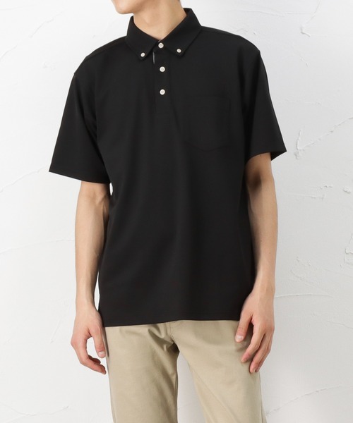 NAVY（ネイビー）の「レピュールボタンダウンポロシャツ（ポロシャツ・メンズ・ホワイト/ブラック/ネイビー/サックスブルー・S/M/L/XL）」の3枚目の写真