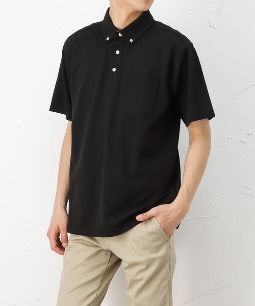 NAVY（ネイビー）の「レピュールボタンダウンポロシャツ（ポロシャツ・メンズ・ホワイト/ブラック/ネイビー/サックスブルー・S/M/L/XL）」の14枚目の写真
