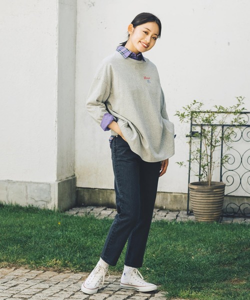 MILKFED.（ミルクフェド）の「BACK LOGO PLAID SHIRT（シャツ/ブラウス・レディース・ベージュ/レッド/パープル/ネイビー・ONE SIZE）」の6枚目の写真