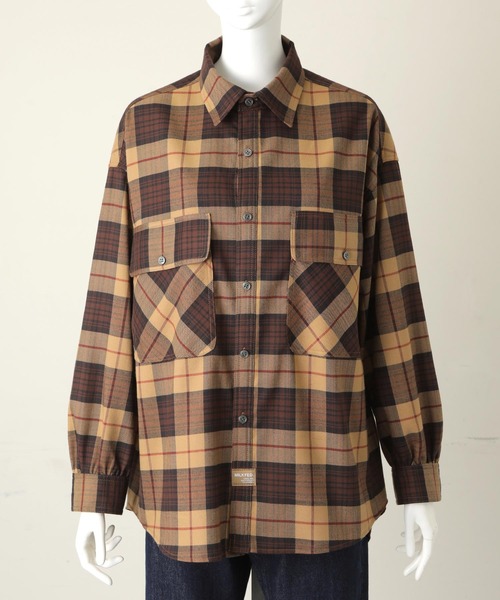 MILKFED.（ミルクフェド）の「BACK LOGO PLAID SHIRT（シャツ/ブラウス・レディース・ベージュ/レッド/パープル/ネイビー・ONE SIZE）」の13枚目の写真