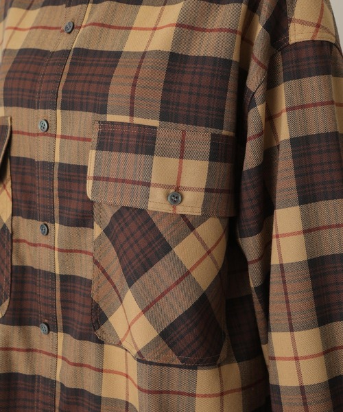 MILKFED.（ミルクフェド）の「BACK LOGO PLAID SHIRT（シャツ/ブラウス・レディース・ベージュ/レッド/パープル/ネイビー・ONE SIZE）」の12枚目の写真