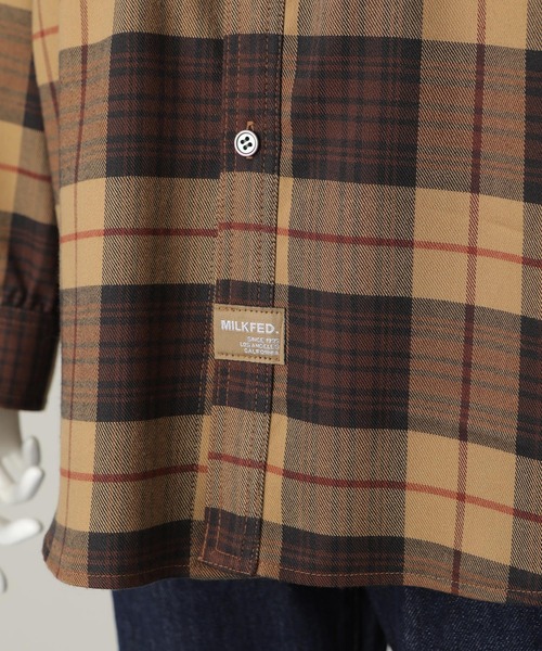 MILKFED.（ミルクフェド）の「BACK LOGO PLAID SHIRT（シャツ/ブラウス・レディース・ベージュ/レッド/パープル/ネイビー・ONE SIZE）」の10枚目の写真