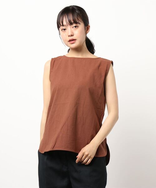 ReNorm（リノーム）の「バックタックノースリーブ（シャツ/ブラウス・レディース・レッド/ブラック/ブラウン・フリー）」の6枚目の写真