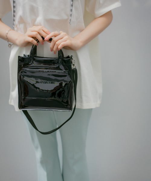 Me%（ミィパーセント）の「PVCキンチャクツキショルダーバッグ（ショルダーバッグ・レディース・アイボリー/ダークブラウン/ブラック・FREE）」の16枚目の写真