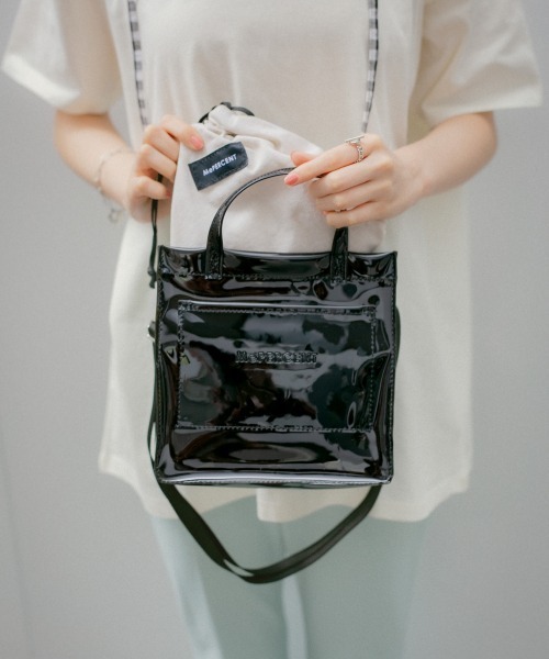 Me%（ミィパーセント）の「PVCキンチャクツキショルダーバッグ（ショルダーバッグ・レディース・アイボリー/ダークブラウン/ブラック・FREE）」の17枚目の写真