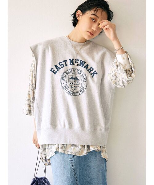 Ungrid(アングリッド)の「ノースリルーズスウェット(スウェット・レディース・ライトグレー/ネイビー・FREE)」の7枚目の写真