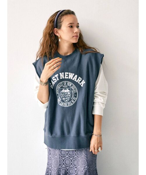 Ungrid(アングリッド)の「ノースリルーズスウェット(スウェット・レディース・ライトグレー/ネイビー・FREE)」の10枚目の写真