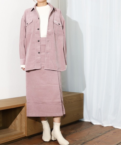 Lee（リー）の「Lee/リー　細畝コーデュロイ ラップスカート（スカート・レディース・ブラウン/パープル・MEDIUM/SMALL）」の10枚目の写真