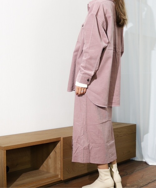 Lee（リー）の「Lee/リー　細畝コーデュロイ ラップスカート（スカート・レディース・ブラウン/パープル・MEDIUM/SMALL）」の13枚目の写真