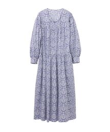 マリンフランセーズ　リバティ　サファリ生地　バンドカラーワンピース マリンフランセーズ リバティ サファリ生地 バンドカラー