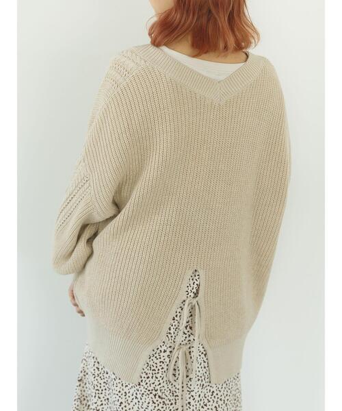 SLURR(スラ―)の「【新色追加】バックリボン透かし編みパフスリーブカーディガン(カーディガン/ボレロ・レディース・チョコ/ライトベージュ/ブルー系その他7・FREE)」の13枚目の写真
