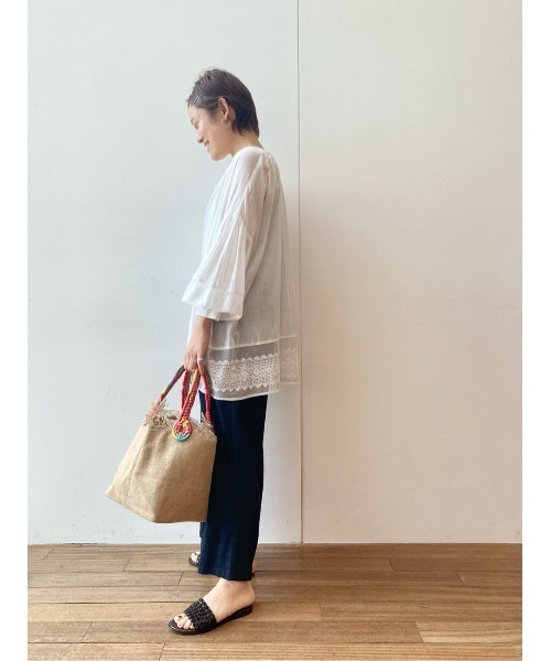 BEARDSLEY（ビアズリー）の「ネット刺繍チュニック（シャツ/ブラウス・レディース・ホワイト/ブラック・FREE）」の9枚目の写真