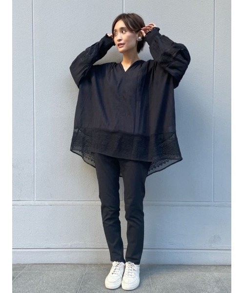 BEARDSLEY（ビアズリー）の「ネット刺繍チュニック（シャツ/ブラウス・レディース・ホワイト/ブラック・FREE）」の20枚目の写真