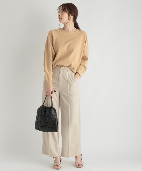 Andemiu（アンデミュウ）の「ポンチョニット215632（ニット/セーター・レディース・ベージュ/ネイビー・FREE）」の12枚目の写真