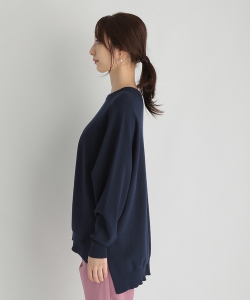 Andemiu（アンデミュウ）の「ポンチョニット215632（ニット/セーター・レディース・ベージュ/ネイビー・FREE）」の14枚目の写真