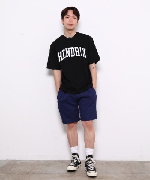 bonjour bonsoir（ボンジュール　ボンソワール）の「【bonjour bonsoir】HENDRIX カレッジビッグ Tシャツ（Tシャツ/カットソー・メンズ・ホワイト/ブラック/ピンク・L/M/S）」の4枚目の写真