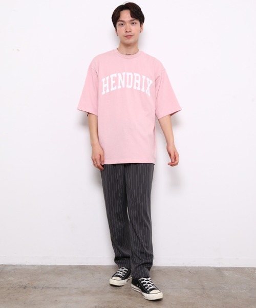 bonjour bonsoir（ボンジュール　ボンソワール）の「【bonjour bonsoir】HENDRIX カレッジビッグ Tシャツ（Tシャツ/カットソー・メンズ・ホワイト/ブラック/ピンク・L/M/S）」の16枚目の写真