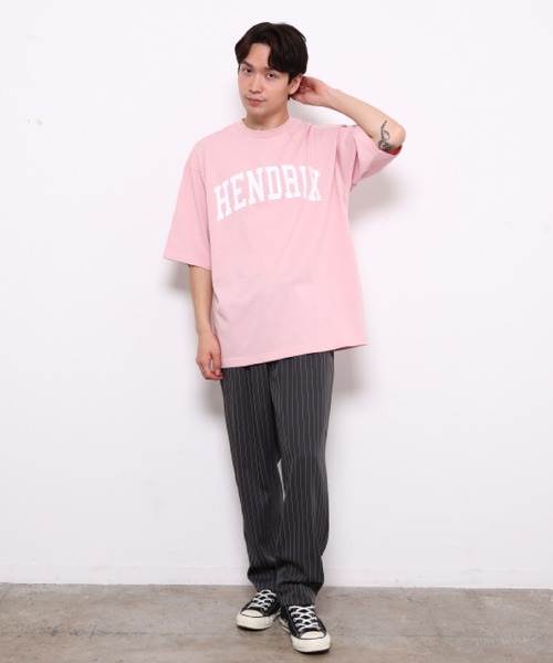 bonjour bonsoir（ボンジュール　ボンソワール）の「【bonjour bonsoir】HENDRIX カレッジビッグ Tシャツ（Tシャツ/カットソー・メンズ・ホワイト/ブラック/ピンク・L/M/S）」の17枚目の写真