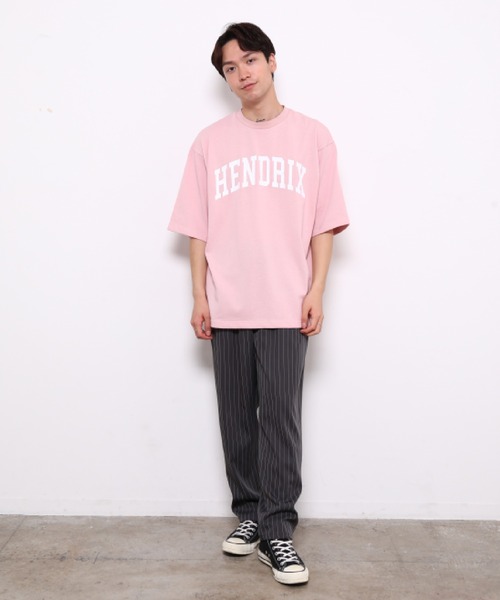 bonjour bonsoir（ボンジュール　ボンソワール）の「【bonjour bonsoir】HENDRIX カレッジビッグ Tシャツ（Tシャツ/カットソー・メンズ・ホワイト/ブラック/ピンク・L/M/S）」の18枚目の写真