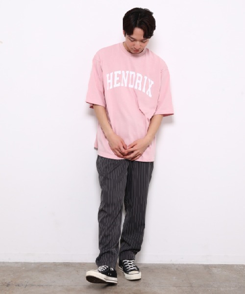 bonjour bonsoir（ボンジュール　ボンソワール）の「【bonjour bonsoir】HENDRIX カレッジビッグ Tシャツ（Tシャツ/カットソー・メンズ・ホワイト/ブラック/ピンク・L/M/S）」の19枚目の写真