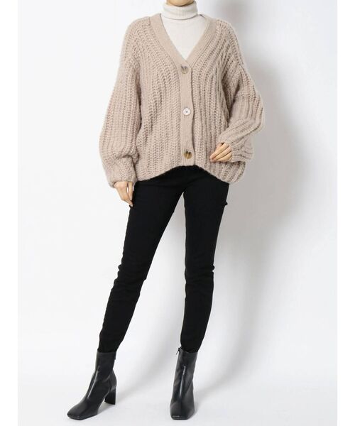 LAGUNAMOON（ラグナムーン）の「オーバーサイズニットカーディガン（カーディガン/ボレロ・レディース・ブルー/ブラウン/ベージュ・FREE）」の5枚目の写真