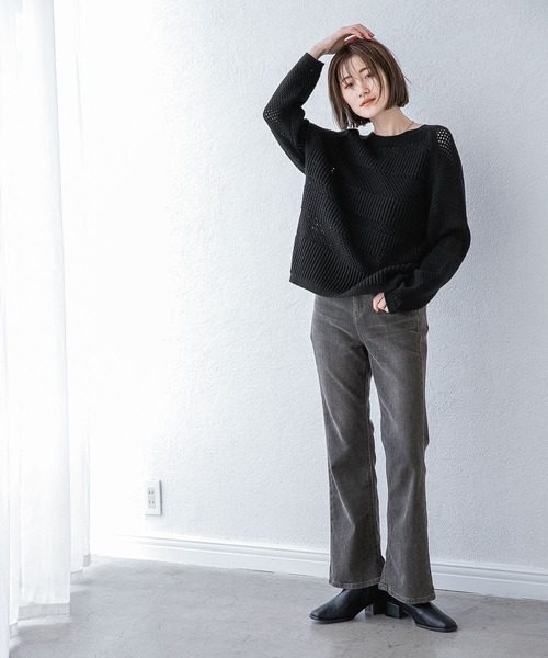 A part by(アパートバイ)の「SOMETHING/フレアデニムパンツ 959263(デニムパンツ・レディース・グレー/ライトブルー・MEDIUM/LARGE)」の3枚目の写真