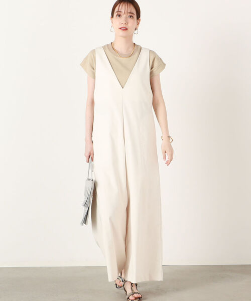 NOLLEY’S Sophi（ノーリーズソフィ）の「サロペット（サロペット/オーバーオール・レディース・キナリ/ベージュ/ブラック・38）」の2枚目の写真