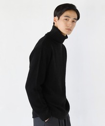 アンチピリング ワッフル編み タートル アクリル ニット セーター