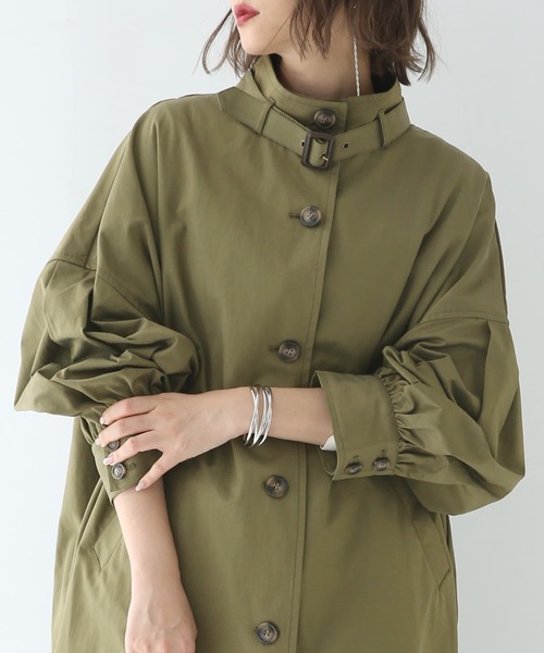 osharewalker(オシャレウォーカー)の「『スタンドカラーシャツデザインコート』(トレンチコート・レディース・ベージュ/カーキ・FREE)」の12枚目の写真