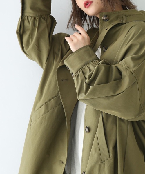 osharewalker(オシャレウォーカー)の「『スタンドカラーシャツデザインコート』(トレンチコート・レディース・ベージュ/カーキ・FREE)」の13枚目の写真