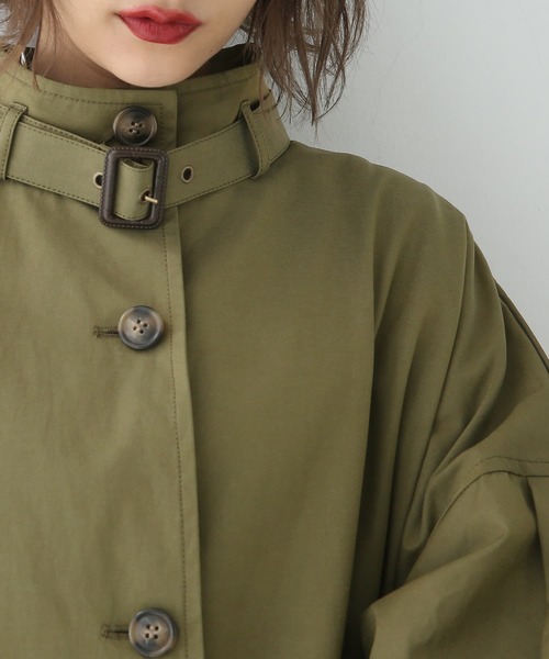 osharewalker(オシャレウォーカー)の「『スタンドカラーシャツデザインコート』(トレンチコート・レディース・ベージュ/カーキ・FREE)」の14枚目の写真