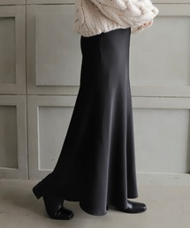 moment+ | 【2021A/W New Arrival】サテンマーメイドフレアロングスカート(スカート)