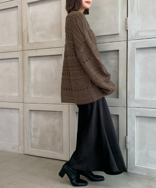 moment+（モーメントプラス）の「サテンマーメイドフレアロングスカート（スカート・レディース・ブラック/ダークグリーン/グレー/アイボリー/ライトグリーン/ピンク/ターコイズブルー・M/L/S）」の11枚目の写真