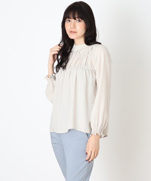 DRESKIP（ドレスキップ）の「◆シャ-リングブラウス（シャツ/ブラウス・レディース・ライトパープル/ブラック/ライトベージュ・02/03/04）」の2枚目の写真