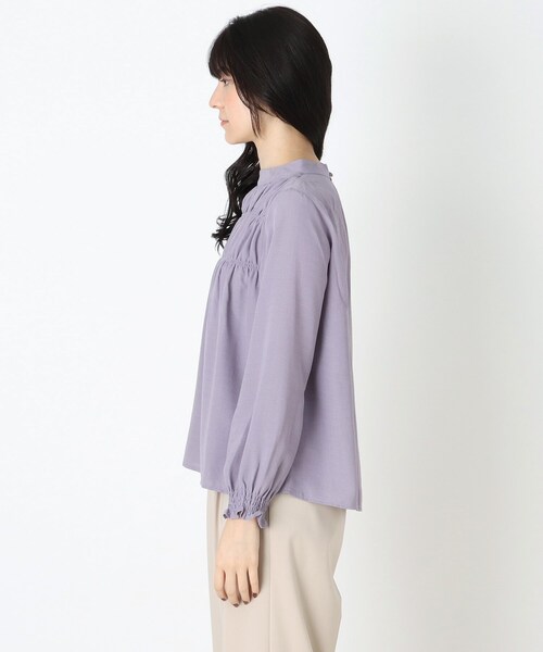 DRESKIP（ドレスキップ）の「◆シャ-リングブラウス（シャツ/ブラウス・レディース・ライトパープル/ブラック/ライトベージュ・02/03/04）」の5枚目の写真