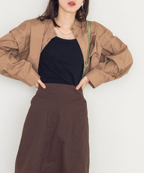 w closet（ダブルクローゼット）の「マルチWAYセパレートシャツ（シャツ/ブラウス・レディース・ベージュ/オフホワイト/スミクロ・FREE）」の3枚目の写真