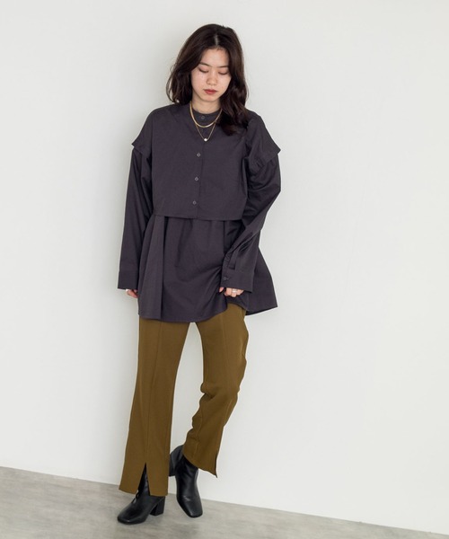 w closet（ダブルクローゼット）の「マルチWAYセパレートシャツ（シャツ/ブラウス・レディース・ベージュ/オフホワイト/スミクロ・FREE）」の19枚目の写真