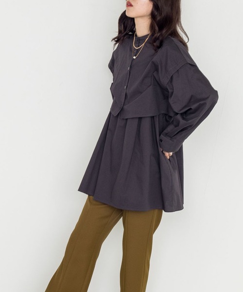 w closet（ダブルクローゼット）の「マルチWAYセパレートシャツ（シャツ/ブラウス・レディース・ベージュ/オフホワイト/スミクロ・FREE）」の18枚目の写真