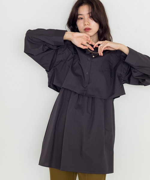 w closet（ダブルクローゼット）の「マルチWAYセパレートシャツ（シャツ/ブラウス・レディース・ベージュ/オフホワイト/スミクロ・FREE）」の14枚目の写真