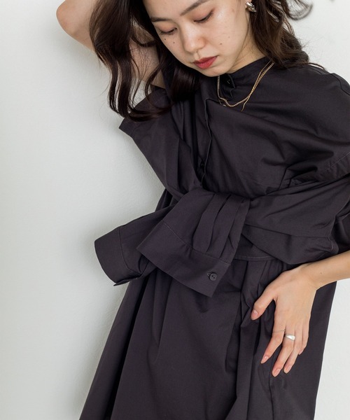 w closet（ダブルクローゼット）の「マルチWAYセパレートシャツ（シャツ/ブラウス・レディース・ベージュ/オフホワイト/スミクロ・FREE）」の11枚目の写真