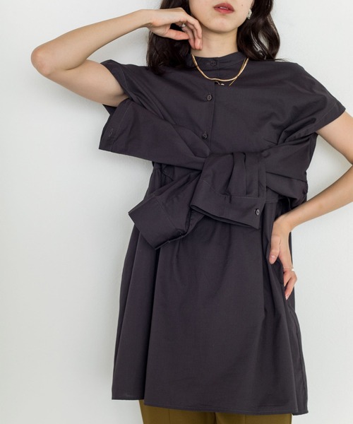 w closet（ダブルクローゼット）の「マルチWAYセパレートシャツ（シャツ/ブラウス・レディース・ベージュ/オフホワイト/スミクロ・FREE）」の10枚目の写真