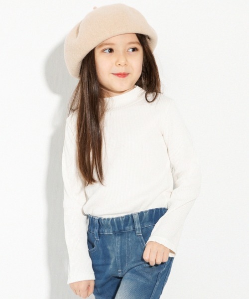 BRANSHES（ブランシェス）の「ハイネック長袖Ｔシャツ（Tシャツ/カットソー・キッズ・ブラック/オフホワイト/その他・90cm/110cm/100cm/120cm/130cm/140cm/150cm）」の2枚目の写真