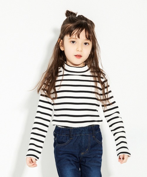 BRANSHES（ブランシェス）の「ハイネック長袖Ｔシャツ（Tシャツ/カットソー・キッズ・ブラック/オフホワイト/その他・90cm/110cm/100cm/120cm/130cm/140cm/150cm）」の19枚目の写真