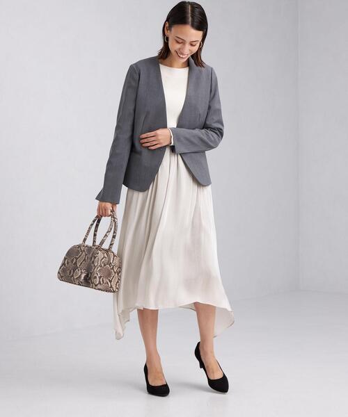 green label relaxing（グリーンレーベルリラクシング）の「ブライトカッセン ギャザー イレヘム スカート（スカート・レディース・グレー/ナチュラル・38/36）」の9枚目の写真