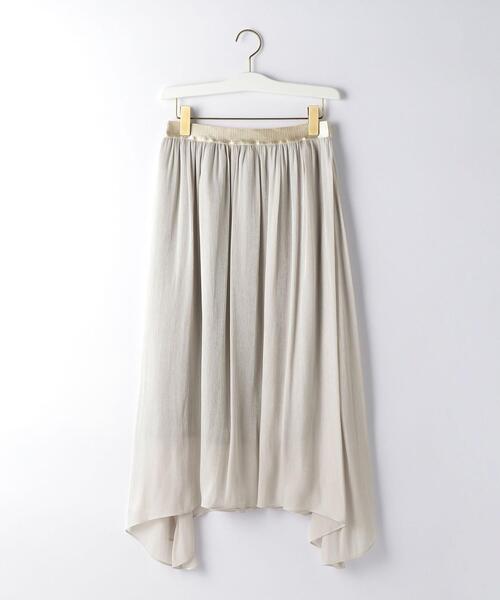 green label relaxing（グリーンレーベルリラクシング）の「ブライトカッセン ギャザー イレヘム スカート（スカート・レディース・グレー/ナチュラル・38/36）」の13枚目の写真
