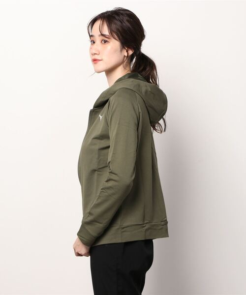 PUMA（プーマ）の「プーマ PUMA RTG フーデッドジャケット_ラグランスリーブジャケット_（パーカー・レディース・カーキ/ブラック・L/M/XL）」の3枚目の写真